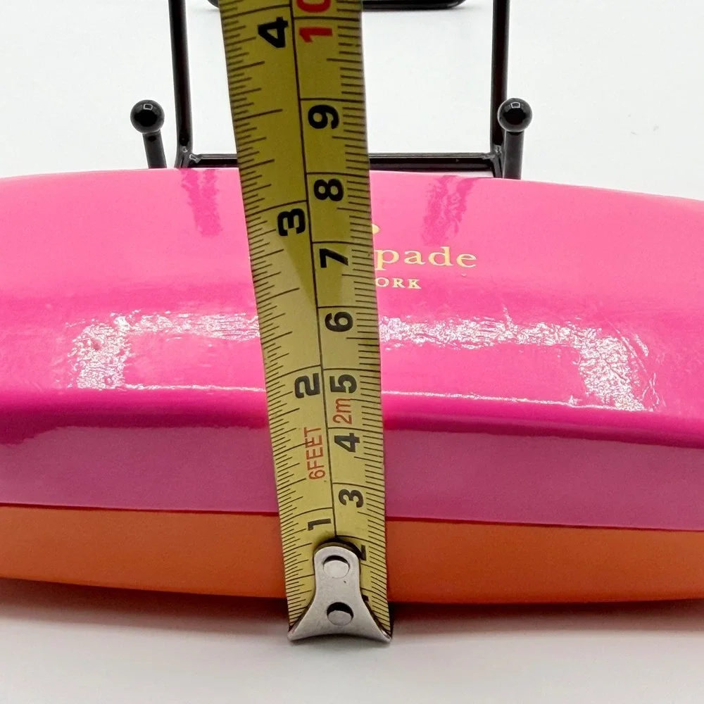 Kate Spade Eyeglass Case Pink Orange Hard Shell Colorblock Preppy Y2K Vibrant